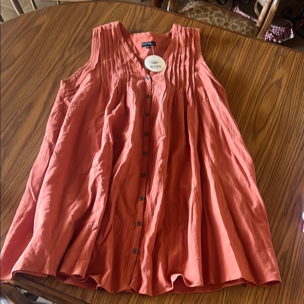 Rust Sleeveless Button-Down dress Wishlist NWT